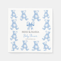 Teddybeer babyshower servetten
