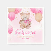 Teddybeer babyshower servetten (Voorkant)