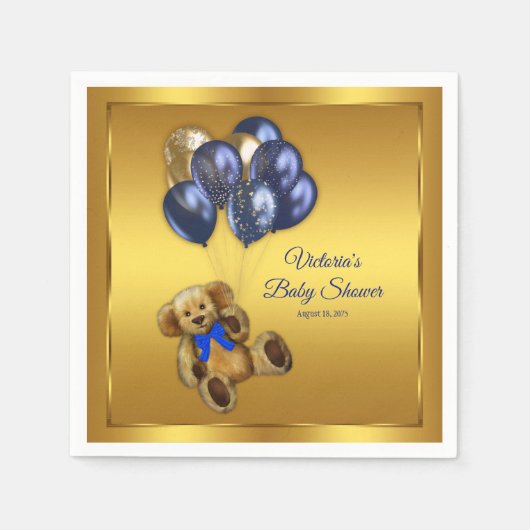 Teddybeer Babyshower Servetten (Voorkant)