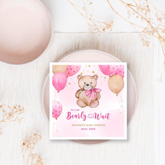 Teddybeer babyshower servetten