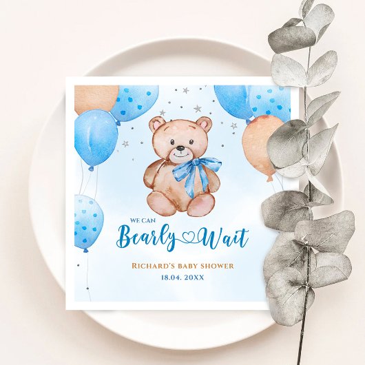 Teddybeer babyshower servetten