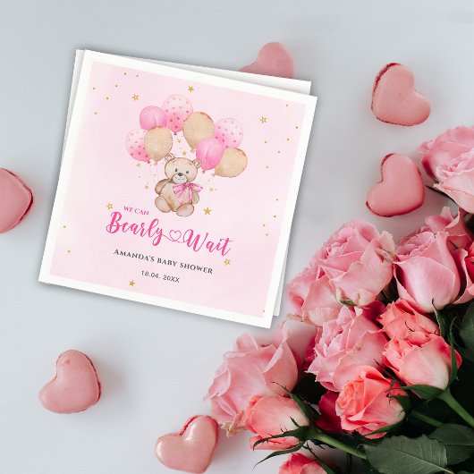 Teddybeer babyshower servetten