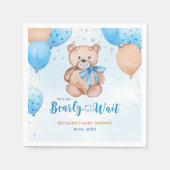 Teddybeer babyshower servetten (Voorkant)