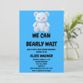 Teddybeer Babyshower Uitnodiging (Staand voorkant)
