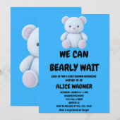 Teddybeer Babyshower Uitnodiging (Voorkant / Achterkant)