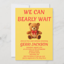Teddybeer Babyshower Uitnodiging