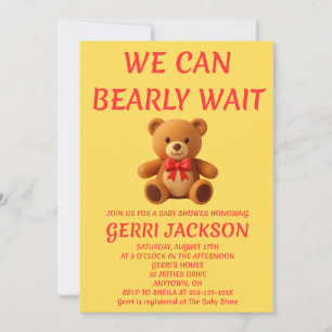 Teddybeer Babyshower Uitnodiging