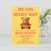 Teddybeer Babyshower Uitnodiging (Staand voorkant)