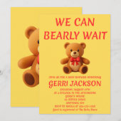 Teddybeer Babyshower Uitnodiging (Voorkant / Achterkant)