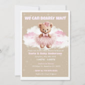 Teddybeer Babyshower Uitnodiging (Voorkant)