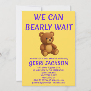 Teddybeer Babyshower Uitnodiging