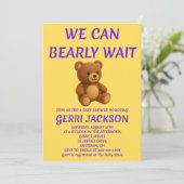 Teddybeer Babyshower Uitnodiging (Staand voorkant)