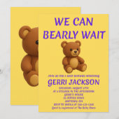 Teddybeer Babyshower Uitnodiging (Voorkant / Achterkant)