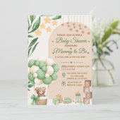 Teddybeer Babyshower Uitnodiging (Staand voorkant)