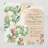 Teddybeer Babyshower Uitnodiging (Voorkant / Achterkant)