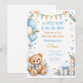 Teddybeer Babyshower Uitnodiging Aangepaste Naam (Voorkant / Achterkant)