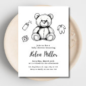 Teddybeer babyshower uitnodiging, Geslacht neutraa
