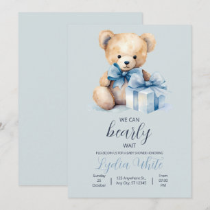 Teddybeer Babyshower Uitnodiging Kan Haast Niet Wa