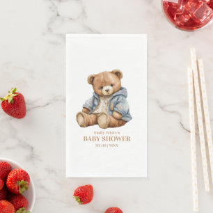 Teddybeer Babyshower Uitnodiging Kan nauwelijks wa Servet