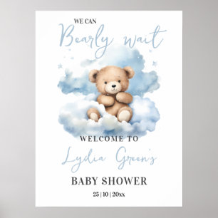 Teddybeer Babyshower Uitnodiging, Kunnen nauwelijk Poster