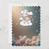 Teddybeer babyshower uitnodiging – Neutraal Boho (Achterkant)