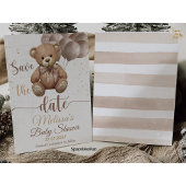 Teddybeer babyshower uitnodiging save the date