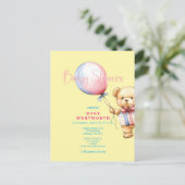 Teddybeer babyshower uitnodiging stijlvol chic (Staand voorkant)