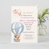 teddybeer babyshower uitnodigingen (Staand voorkant)