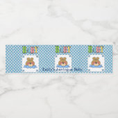 Teddybeer-babyshower-waterfleslabels Waterfles Etiket (Enkel label)
