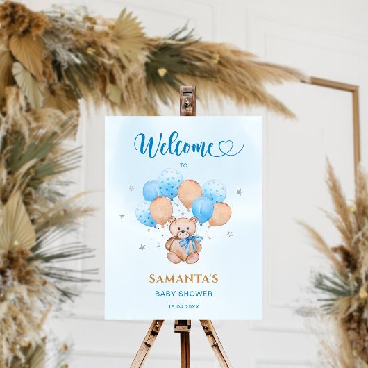 Teddybeer Babyshower Welkom Bord Poster
