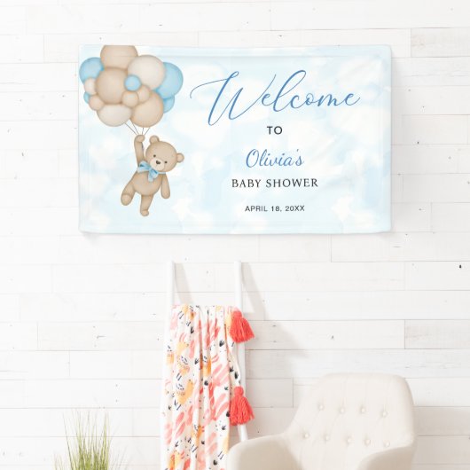 Teddybeer Babyshower Welkom Spandoek (Insitu)