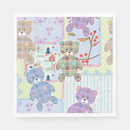 Teddybeer, babysjabloon servet (Voorkant)