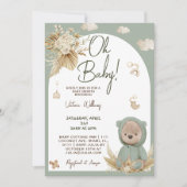 Teddybeer & babyspeelgoed Boho babyshower Kaart (Voorkant)