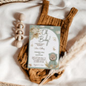 Teddybeer & babyspeelgoed Boho babyshower Kaart