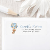 Teddybeer ballon baby jongen douche adres etiket (Insitu)