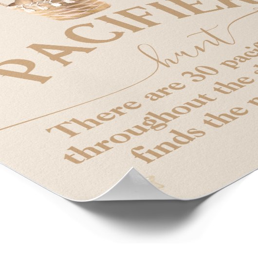 Teddybeer ballon Baby shower fopspeen Hunt Poster (Hoek)