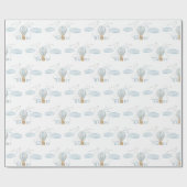 Teddybeer ballon baby shower inpakpapier (Vlak)