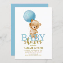 Teddybeer ballon baby shower jongen