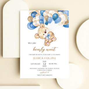 Teddybeer Ballon Baby Shower Kaart