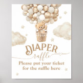 Teddybeer ballon Baby shower luier loterij Poster (Voorkant)