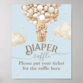 Teddybeer ballon Baby shower luier loterij Poster (Voorkant)
