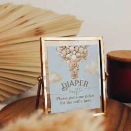 Teddybeer ballon Baby shower luier loterij Poster