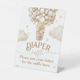 Teddybeer ballon Baby shower luier loterij Reclamebord Met Voetstuk