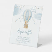 Teddybeer ballon baby shower luier verloting teken reclamebord met voetstuk (Voorkant)