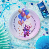 Teddybeer ballon Baby shower papier Borden Papieren Bordje (Feest)