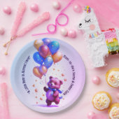 Teddybeer ballon Baby shower papier Borden Papieren Bordje (Feest)
