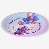 Teddybeer ballon Baby shower papier Borden Papieren Bordje (Gekanteld)