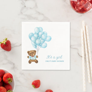 Teddybeer Ballon Baby Shower Servet
