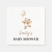 Teddybeer Ballon Baby Shower Servetten (Voorkant)