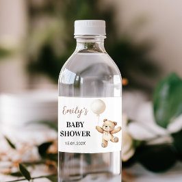 Teddybeer Ballon Baby Shower Waterfles Etiket
